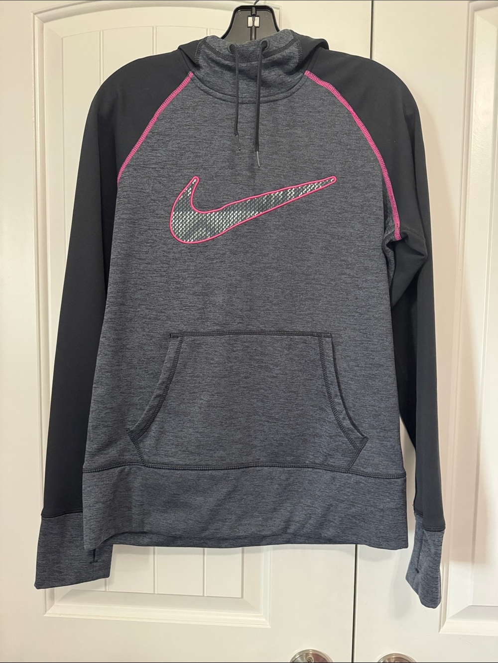 Nike Women’s Charcoal & Black Cowl Pullover with Pink Trim